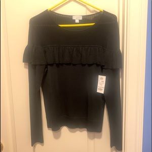 Carlisle Black Sweater w/ Ruffles